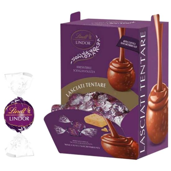 Picture of LINDT BOULES LINDOR 1200gr SHORTBREAD 96pz bocca di lupo - PR2025