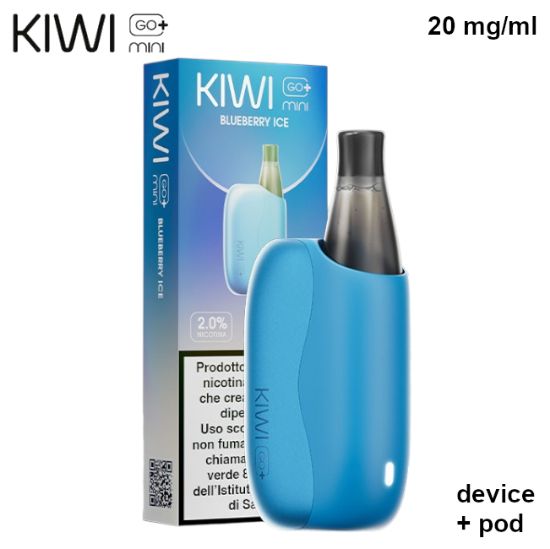 Immagine di KIWI GO PLUS MINI STARTER KIT + POD 1pz BLUEBERRY ICE 2ml 20mg/ml - PLN012768