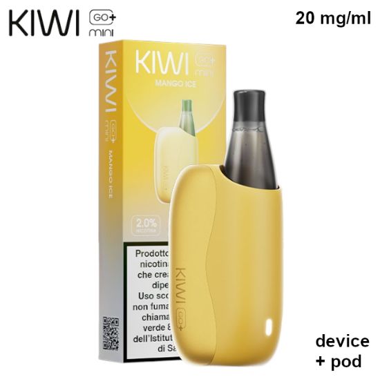 Immagine di KIWI GO PLUS MINI STARTER KIT + POD 1pz MANGO ICE 2ml 20mg/ml - PLN014698