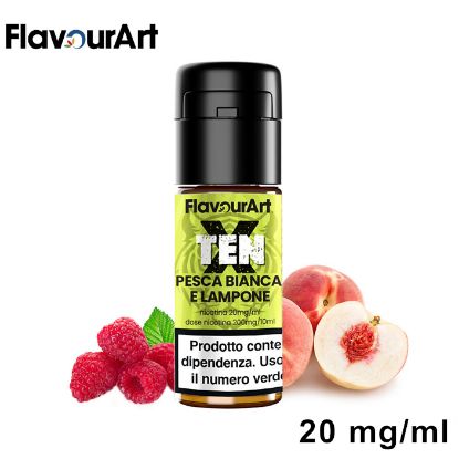 Immagine di Ten X FlavourArt PESCA BIANCA E LAMPONE 10ml 20mg/ml - PLN013604