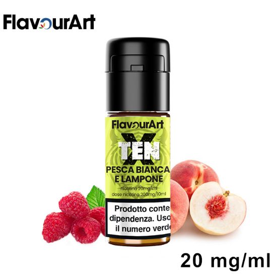 Picture of Ten X FlavourArt PESCA BIANCA E LAMPONE 10ml 20mg/ml - PLN013604