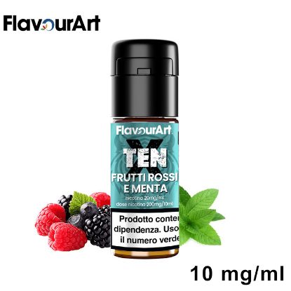 Immagine di Ten X FlavourArt FRUTTI ROSSI E MENTA 10ml 10mg/ml - PLN013601