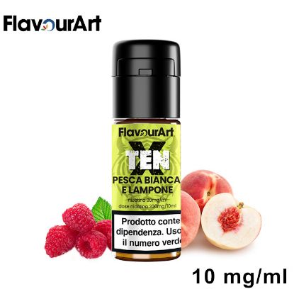 Immagine di Ten X FlavourArt PESCA BIANCA E LAMPONE 10ml 10mg/ml - PLN013603