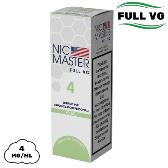 Immagine di NICOTINA NIC MASTER E-LIQUID BASE FULL VG 10ml 4mg/ml NICOTINA - PLN009990