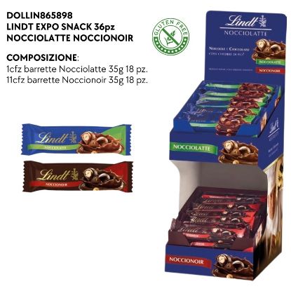 Immagine di LINDT EXPO SNACK 36pz NOCCIOLATTE NOCCIONOIR