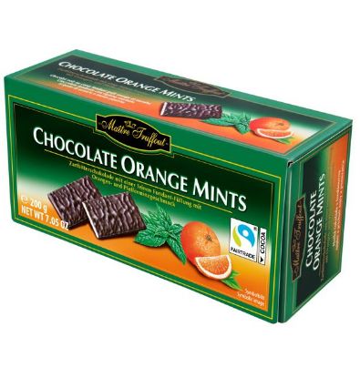 Picture of CIOCCOLATINI CHOCOLATE MINTS FONDENTE 200gr RIPIENO CREMA MENTA ARANCIA
