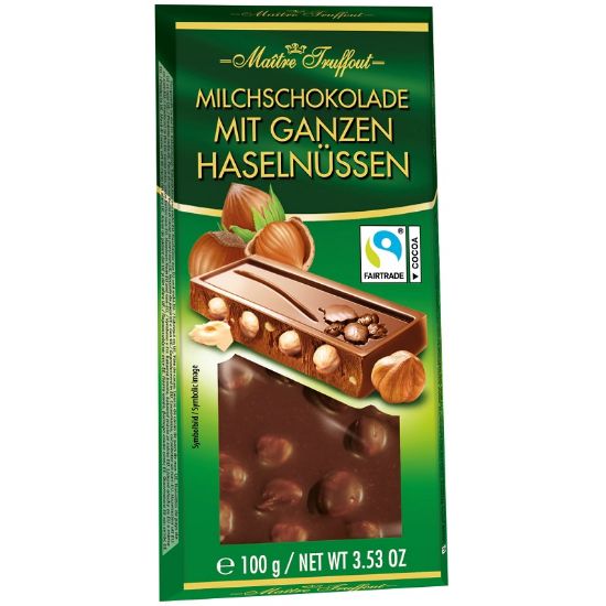 Immagine di MAITRE TRUFFOUT TAVOLETTE 100gr 1pz NOCCIOLE INTERE