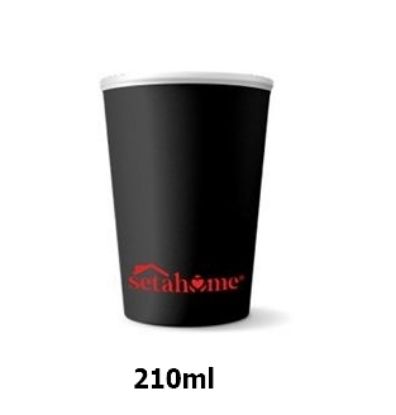 Immagine di BICCHIERI BEVANDE CALDE 25pz 210ml NERO - CAPPUCCINO ASPORTO