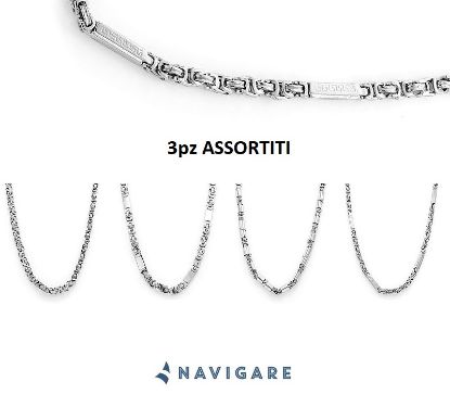 Immagine di COLLANA UOMO NAVIGARE 3pz ASSORTITI + SCATOLA REGALO BRACCIALE DONNA NAVIGARE 6pz + SCATOLA REGALO (promo senza sacchetto)
