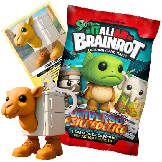 Picture of CARTE DA GIOCO BRAINROT BUSTINA + PORTACHIAVI 3D - Serie Alpha Universo Psichedelico