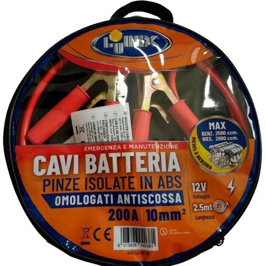 Immagine di LUBEX CAVI AUTO 10MM/2,5M Adatti a veicoli fino a 1400 cm3 benzina e diesel