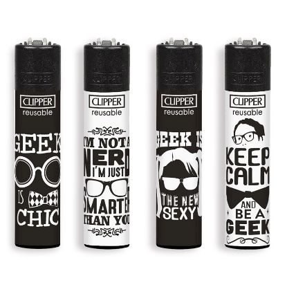 Immagine di ACCENDINO CLIPPER PIETRINA 48pz NERD SENTENCES