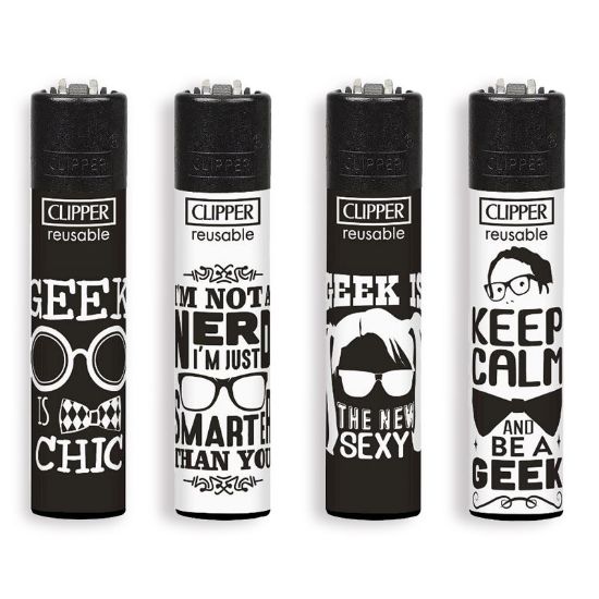 Immagine di ACCENDINO CLIPPER PIETRINA 48pz NERD SENTENCES