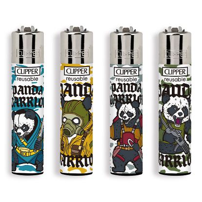 Immagine di ACCENDINO CLIPPER PIETRINA 48pz PANDA WARRIOR