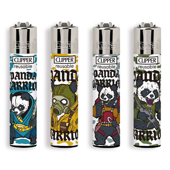 Immagine di ACCENDINO CLIPPER PIETRINA 48pz PANDA WARRIOR