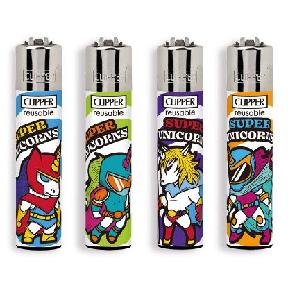 Immagine di ACCENDINO CLIPPER PIETRINA 48pz SUPER UNICORNS