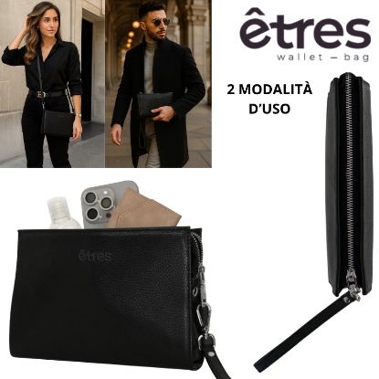 Immagine di BORSELLO POCHETTE ETRES 1pz NERO con tracolla - SINTETICO