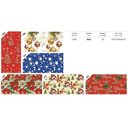 Picture of CARTA REGALO ROTOLO 70x2mt 60pz NATALE
