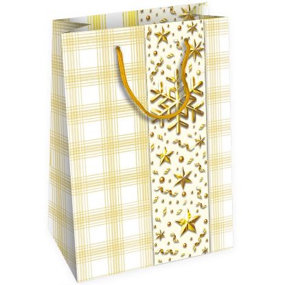 Picture of SACCHETTI SHOPPER METAL 25x12x35cm 10pz WHITE CHRISTMAS