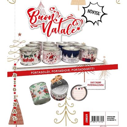 Picture of LATTA DI NATALE PORTASOLDI PORTAOGGETTI 12pz ASSORTITI