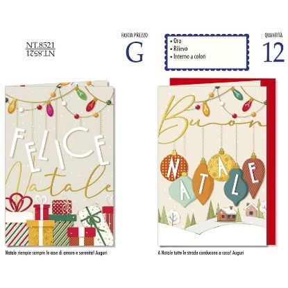 Picture of BIGLIETTI CROMO NATALE 12pz