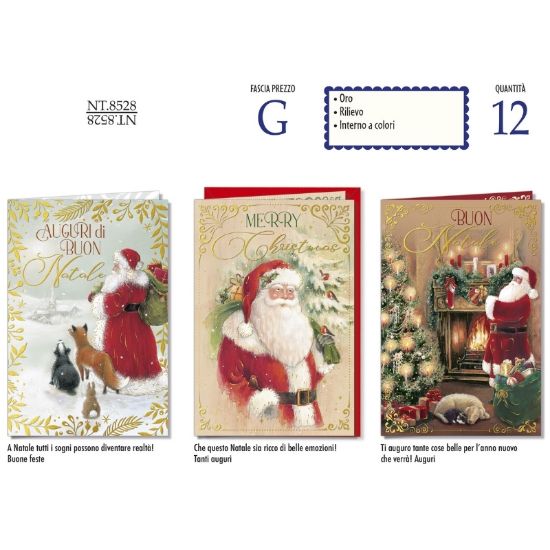 Picture of BIGLIETTI CROMO NATALE 12pz