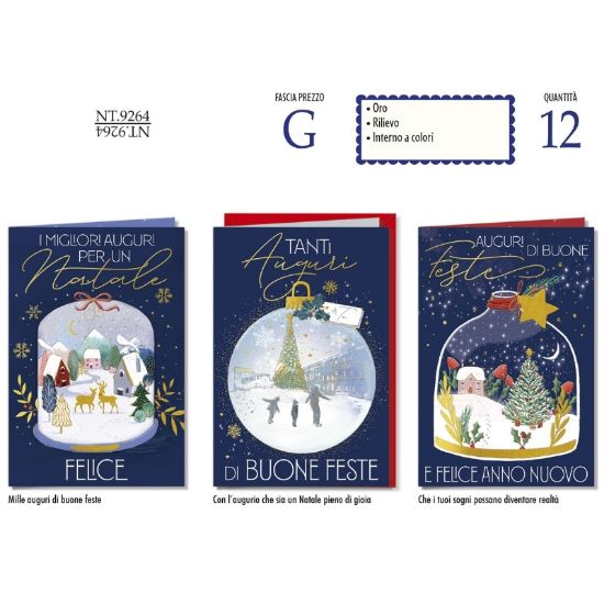 Picture of BIGLIETTI CROMO NATALE 12pz