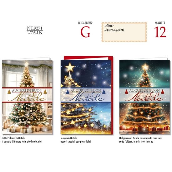 Immagine di BIGLIETTI CROMO NATALE 12pz
