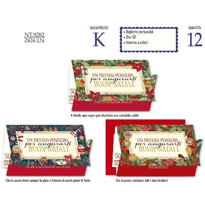 Picture of BIGLIETTI CROMO NATALE 12pz PORTASOLDI