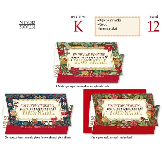 Immagine di BIGLIETTI CROMO NATALE 12pz PORTASOLDI