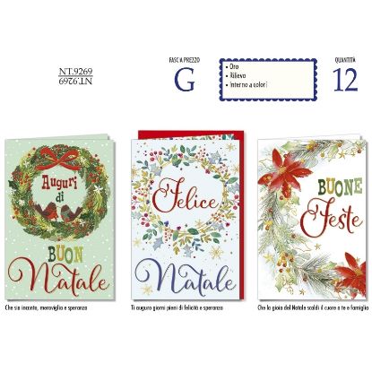Picture of BIGLIETTI CROMO NATALE 12pz