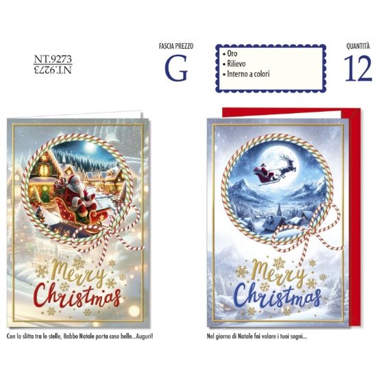 Picture of BIGLIETTI CROMO NATALE 12pz