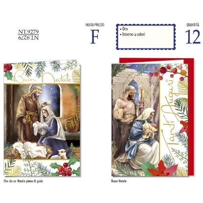 Picture of BIGLIETTI CROMO NATALE 12pz RELIGIOSI
