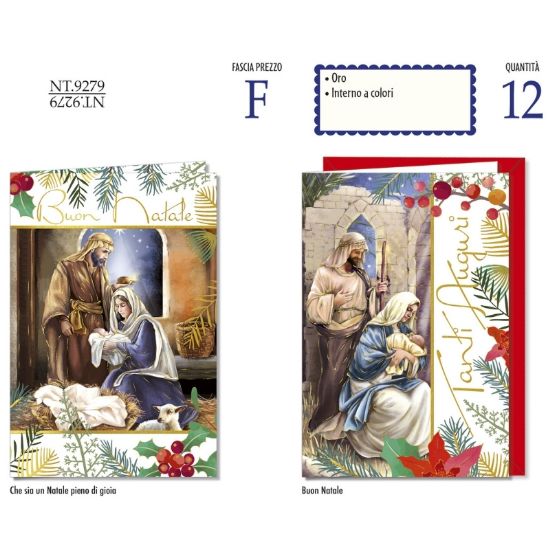Immagine di BIGLIETTI CROMO NATALE 12pz RELIGIOSI