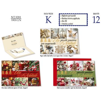 Picture of BIGLIETTI CROMO NATALE 12pz PORTASOLDI