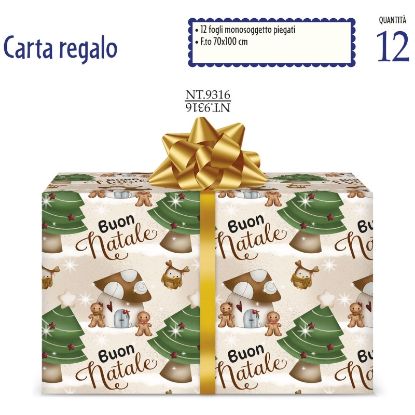 Picture of CARTA REGALO 70X100cm 12fg NATALE