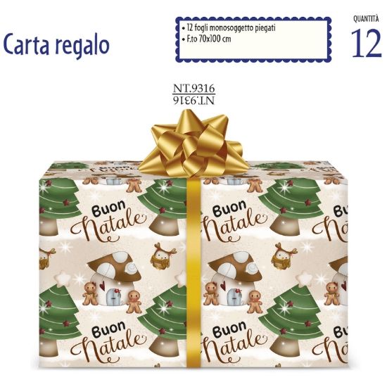 Picture of CARTA REGALO 70X100cm 12fg NATALE