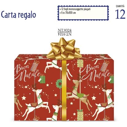 Immagine di CARTA REGALO 70X100cm 12fg NATALE