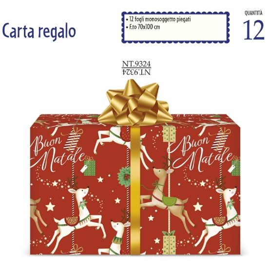 Immagine di CARTA REGALO 70X100cm 12fg NATALE