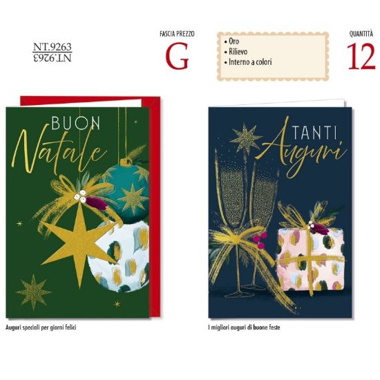 Picture of BIGLIETTI CROMO NATALE 12pz
