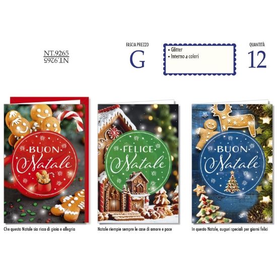 Picture of BIGLIETTI CROMO NATALE 12pz
