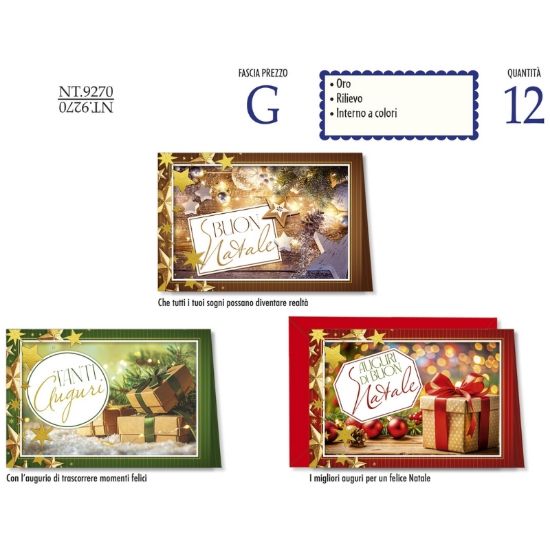 Picture of BIGLIETTI CROMO NATALE 12pz