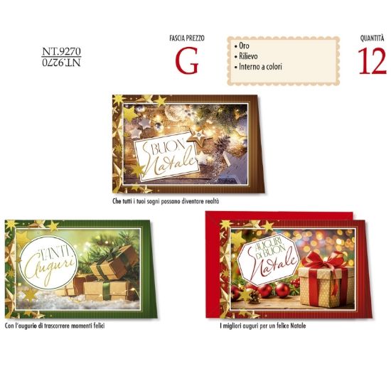 Picture of BIGLIETTI CROMO NATALE 12pz