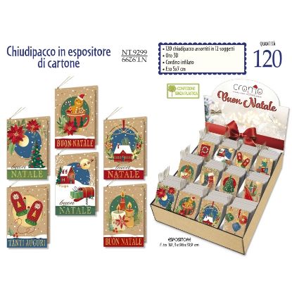 Immagine di BIGLIETTI CROMO NATALE EXPO 50x70 120pz CHIUDIPACCO
