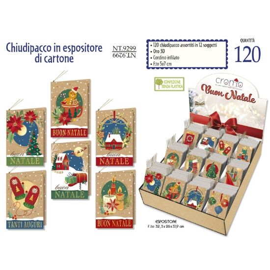 Immagine di BIGLIETTI CROMO NATALE EXPO 50x70 120pz CHIUDIPACCO