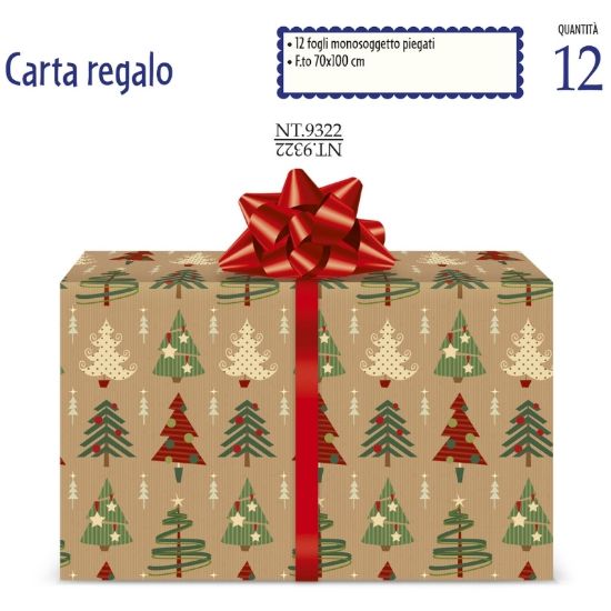 Immagine di CARTA REGALO 70X100cm 12fg NATALE