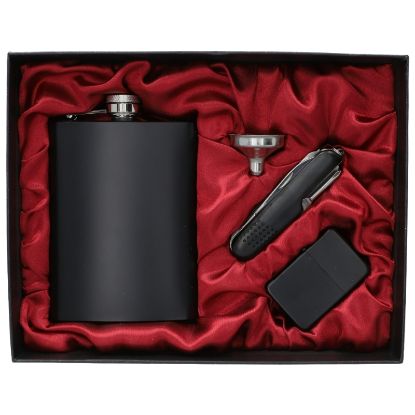Immagine di FIASCHETTA SET REGALO fiaschetta da 8 OZ + COLTELLO + ACCENDINO + IMBUTO