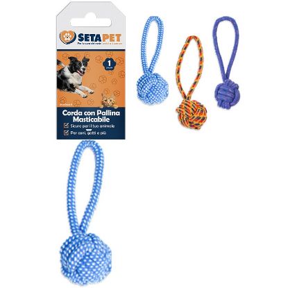 Immagine di PET CORDA CON PALLINA MASTICABILE PER CANI 1pz