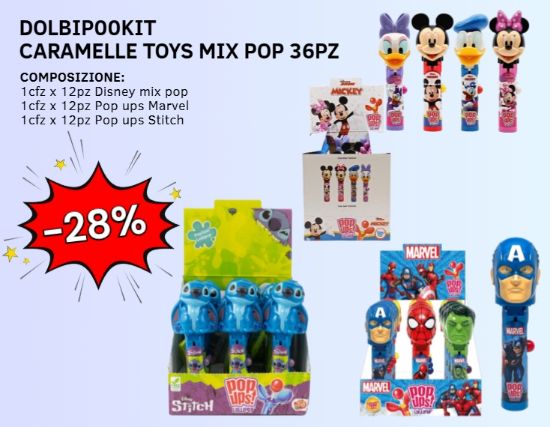 Picture of CARAMELLE TOYS DISNEY MARVEL MIX POP 36pz 10gr CASA DEL DOLCE
