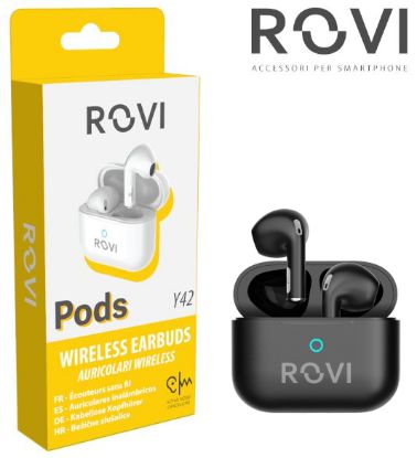 Immagine di AURICOLARI CUFFIE WIRELESS PODS Y42 1pz BLACK - ROVI